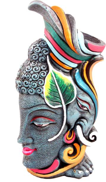 SUNINOW Decorative Flower Pot with Buddha and Ganesha Idol Terracotta, Earthenware Vase