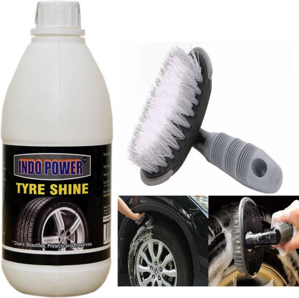 INDOPOWER TYRE SHINER 500ml.+All Tyre Cleaning Brush
 1 pic . Combo