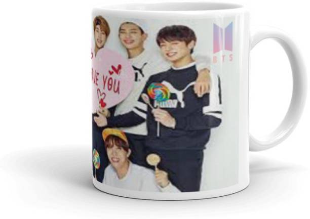 RHYTHM GIFT4U I LOVE YOU BTS Bangtan Sonyeondan Bangtan Boys Kpop Music Band Printed Coffee Ceramic Coffee Mug