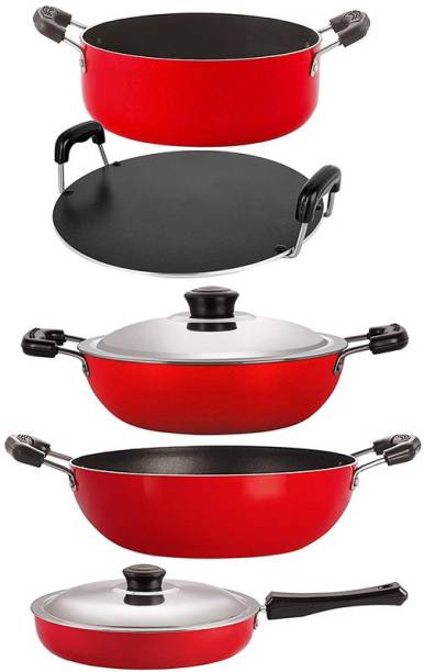 NIRLON Non-Stick Flat Base Gas Compatible Cookware Essential Set Cookware Set Price in India - Buy NIRLON Non-Stick Flat Base Gas Compatible...