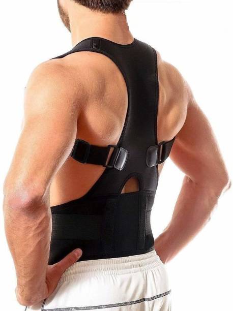CartCreations Back Brace belt Magnetic Therapy Shoulder Belt Back Support (Black) Back Support