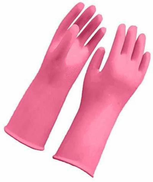 StwoN Dish Washing Kitchen Cleaner Rubber Gloves 1 Pair Wet and Dry Glove