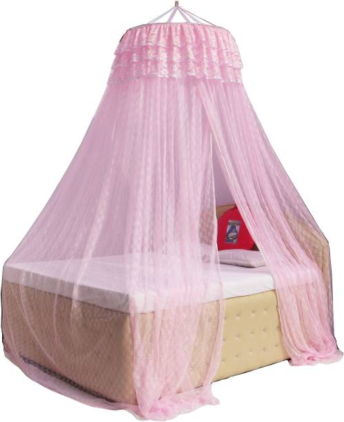 Pink TechPeak Mosquito Net Bed Canopy for Queen Size King Size Bed Quick and Easy Installation Canopy Bed Curtains