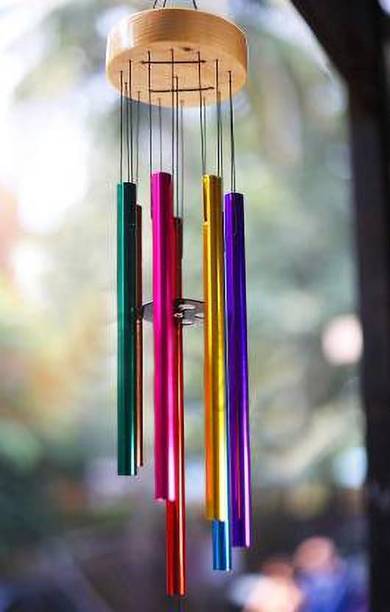 shanol colorful Wind Chimes For Home decoration and Positive Energy feng shui item Lovely Color Pipes Windchimes For Balcony Room Bedroom (Assured Good Sound) Aluminium Windchime (28 inch, Multicolor) wind chime for home decoration Steel Windchime
