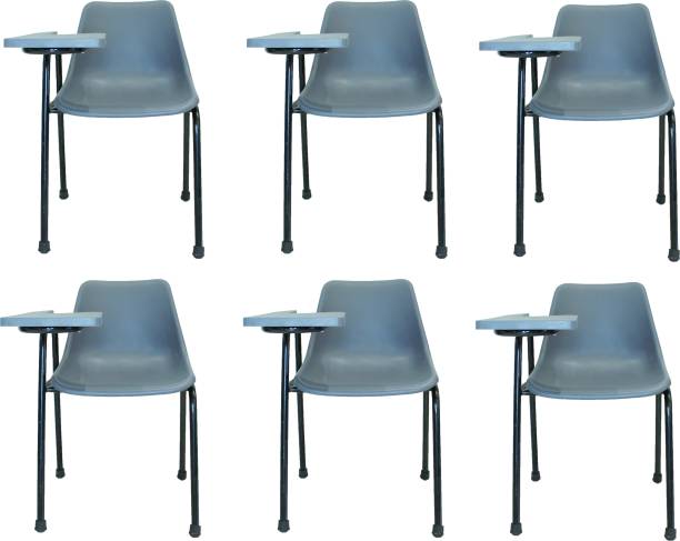 Finch Fox Student Chair with Writing Pad, Heavy 1" Inch Pipe, Anti Skid Buffer, in Grey Color with 1 Year Warranty (Set of 6) NA Study Arm Chair