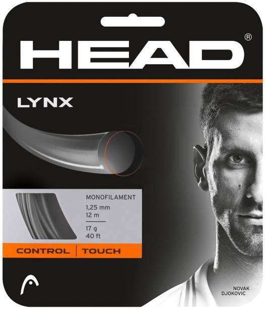 HEAD Lynx Tennis Racquet String 18L (Anthracite) 18 Tennis String - 12