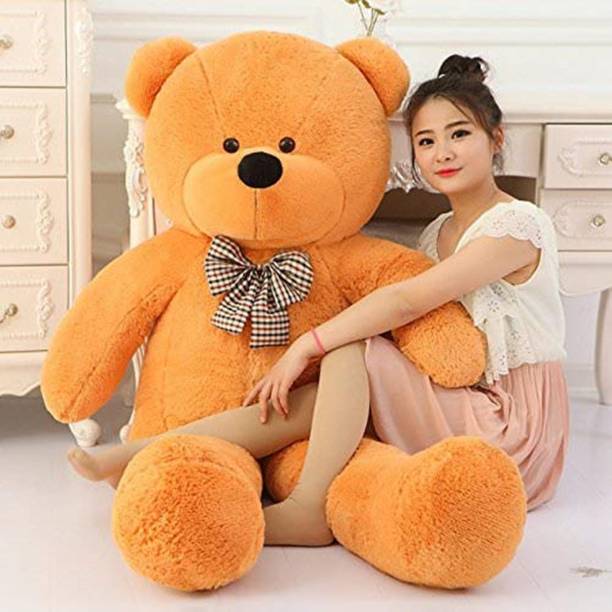 SRT 5 feet long soft lovable hugable huge teddy bear brown (best for someone special) with free heart cushion - 152 cm  - 152 cm