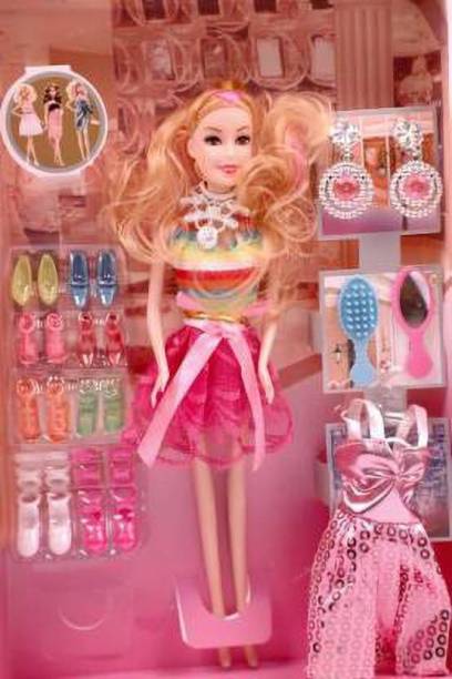 LooknlveSports barbi doll with doll house accessories (Pink)