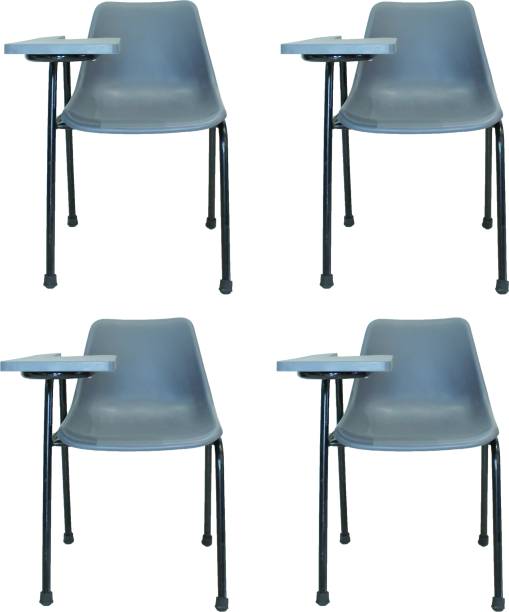 Finch Fox Student Chair with Writing Pad, Heavy 1" Inch Pipe, Anti Skid Buffer, in Grey Color with 1 Year Warranty (Set of 4) NA Study Arm Chair
