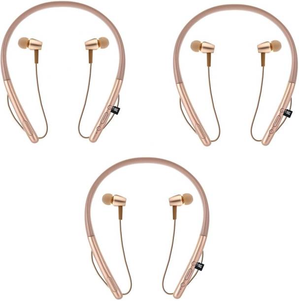 ROQ Set of 3 HI Bass Magnetic Bluetooth Earphone wit Mic and Memory Card Slot 64 GB MP3 Player