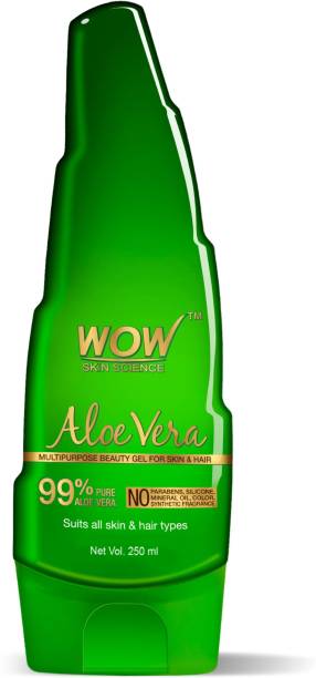 WOW SKIN SCIENCE 99% Pure Aloe Vera Gel - Ultimate for Skin and Hair - No Parabens, Silicones, Mineral Oil, Color, Synthetic Fragrance - 250 mL