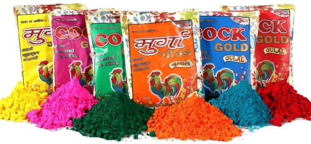 Cock brand Holi Color Powder Pack of 6