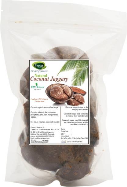 THANJAI NATURAL 500g Coconut Jaggery Pure Organic Traditional Method Made 100% Natural Block Jaggery