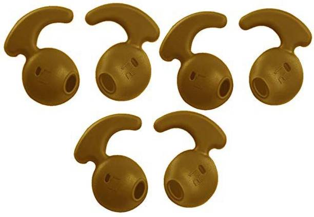 Qweezer 6 pcs Brown colour level u earbuds cover gold 3 pair Silicone replacement In The Ear Headphone Cushion