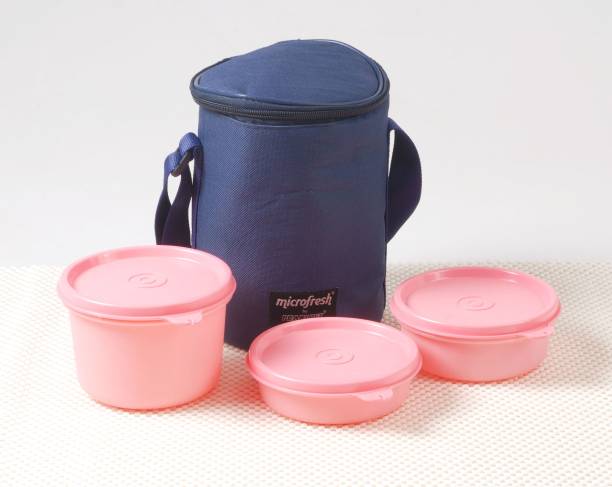 Pearlpet Microfresh Round Bag 3 Containers Lunch Box