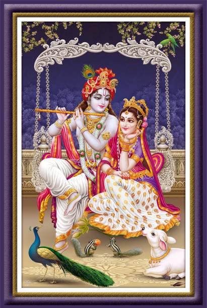 god & god's Radha Krishna Digital Reprint 18 inch x 12 inch Painting