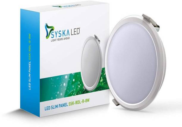 Syska RDL 8 Watt Round LED Slim Downlight (Cool Day Light) Recessed Ceiling Lamp