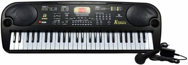 KM ROYALS 5400 BLACK BANDSTAND CASIO/PIANO WITH 54 KEY ELECTRONIC KEYBOARD, MICROPHONE, LED DISPLAY Digital Arranger Keyboard (54 Keys)