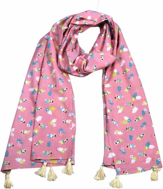 HVE Floral Print Cambric Girls Fancy Scarf
