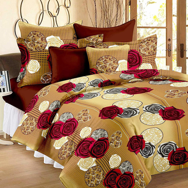 American Home Collection Ultra Soft 4-6 Piece Heart Leaf Romance Printed Bed She