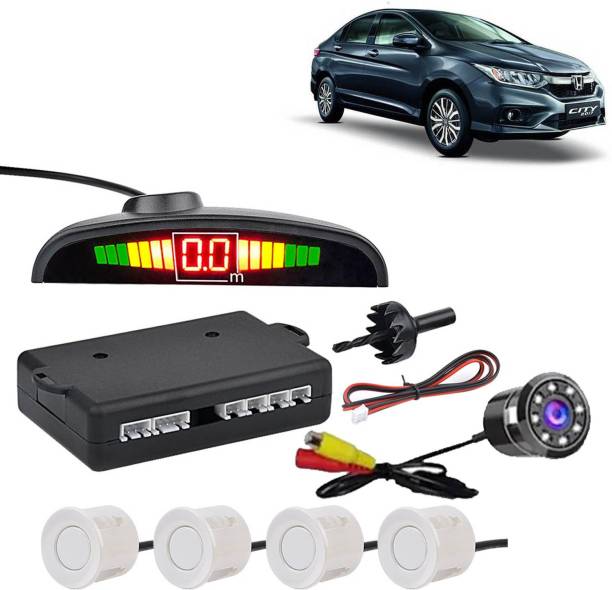 4 Parking Sensors 12DCV Car Reverse Radar System Alarm Speaker Cable Kit Black