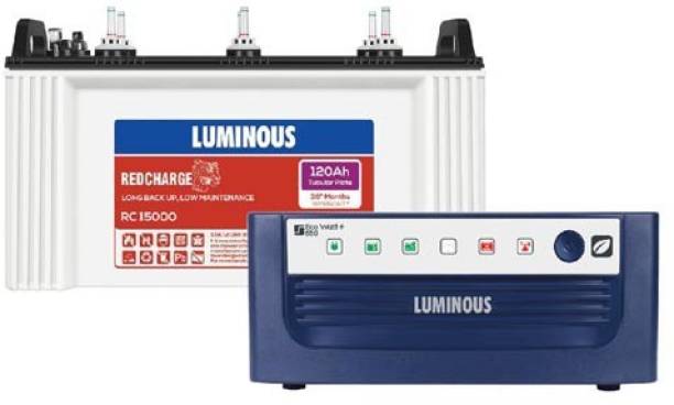 LUMINOUS Eco Watt 650 VA+RC15000 Tubular Inverter Battery