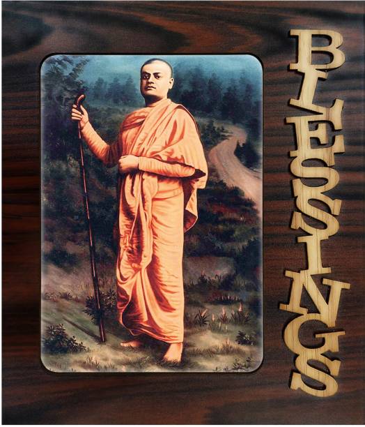 Poster N Frames Decorative Blessings Hand Crafted photo of Swami Vivekananda 20310 Digital Reprint 9 inch x 7.75 inch Painting