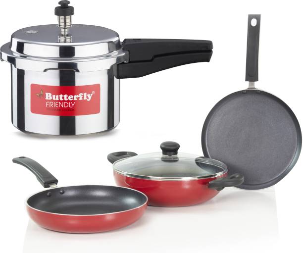 Butterfly Friendly Induction Base Kitchen Starter Kit Induction Bottom Non-Stick Coated Cookware Set