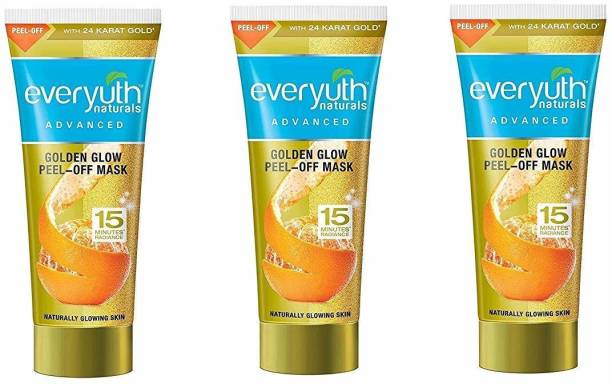 Everyuth Naturals Golden Glow Peel-Off Mask With with 24K Gold (50gms x 3qty), For instant Fairness and Golden Glow