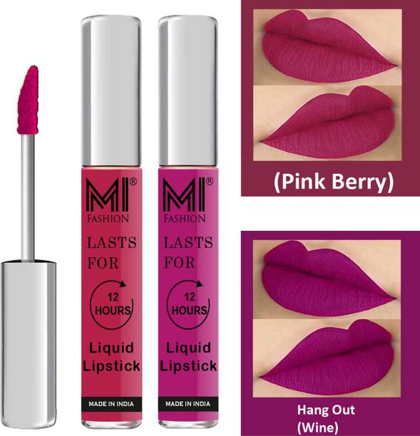 MI FASHION Liquid Matte Lipsticks |Waterproof|Smudge Proof| Made in India|and|Long Lasting| Set of 2 Lipsticks Code-272