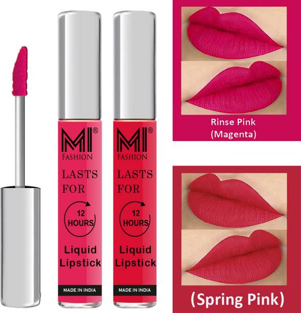 MI FASHION Matte Liquid Lipsticks Waterproof Long Lasting Pigmented Lip Gloss Set of 2 Code-005