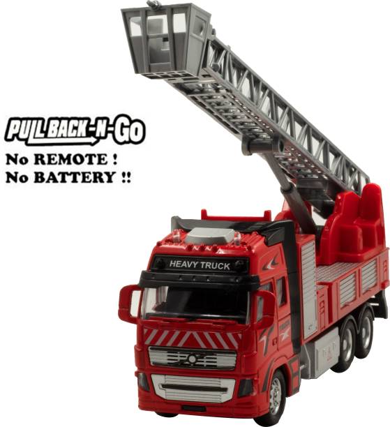 Annie Fire Extinguisher Truck |Die-Cast Metal Pull Back |1:38 Scaled Model |Construction Vehicle Toy
