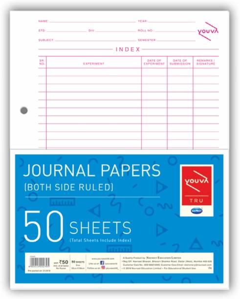 NAVNEET Journal Paper 1 Side Ruled & 1 Side Plain 22 cm x 28 cm 54 gsm Journal Paper