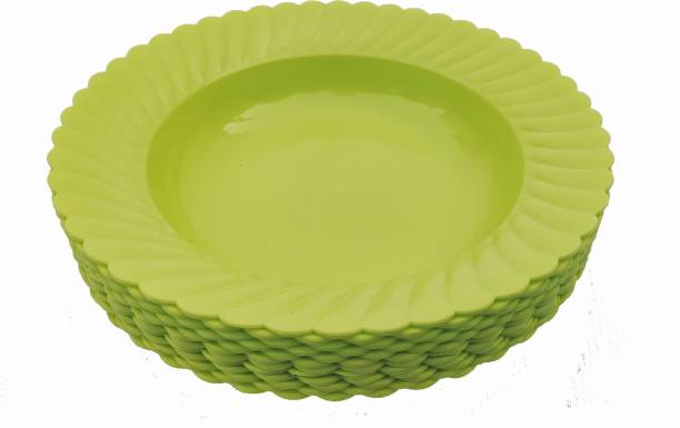 SINGING SPARROW VIKAS PLASTIC LARGE PLATE SET OF 12, SPECIAL FOR PICNIC, TOUR AND NOVRATNE Dinner Plate