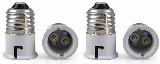 M2 LOOK E27 to B22 Bulb Convertor Lamp Base Socket, Bulb Adapter – White (Pack of 4 Pieces) Plastic Light Socket