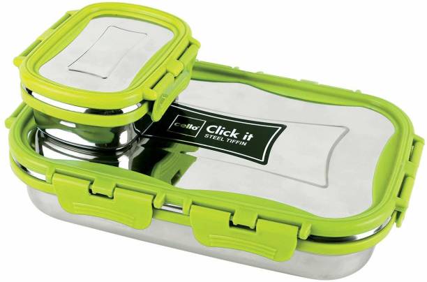 cello Click It Lunch Pack for Office & School Use (Veg Box Included Green) 1 Containers Lunch Box