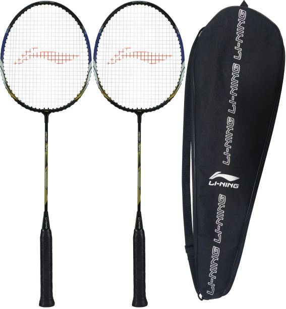 LI-NING XP-70-IV ( strung ) - Pack of 2 With 1 full cover Black, Gold Strung Badminton Racquet