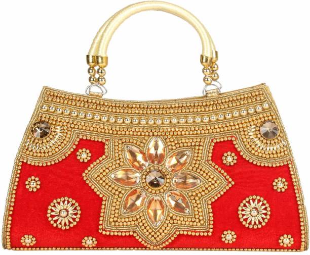 Party, Casual Red  Clutch Price in India
