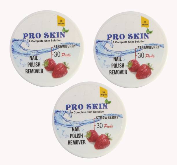 PRO SKIN Strawberry Nail Polish Remover 90 wipes (pack of 3)