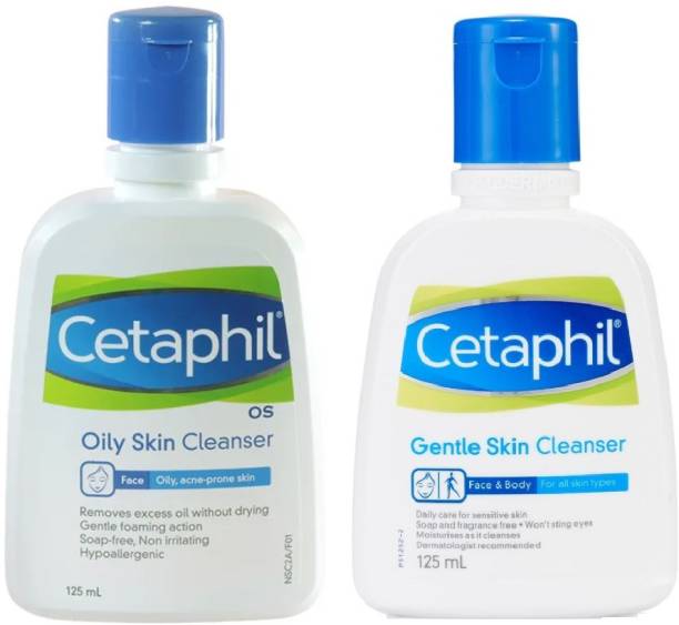 Cetaphil Clicinically tested Cleanser Kit for All types of Skin - Face & Body oily skin cleanser 125ml;Daily Cleanser 125ml