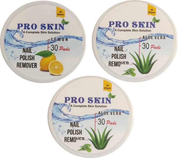 PRO SKIN Nail Polish Remover 90 wipes Lemon & Aloe Vera Combo