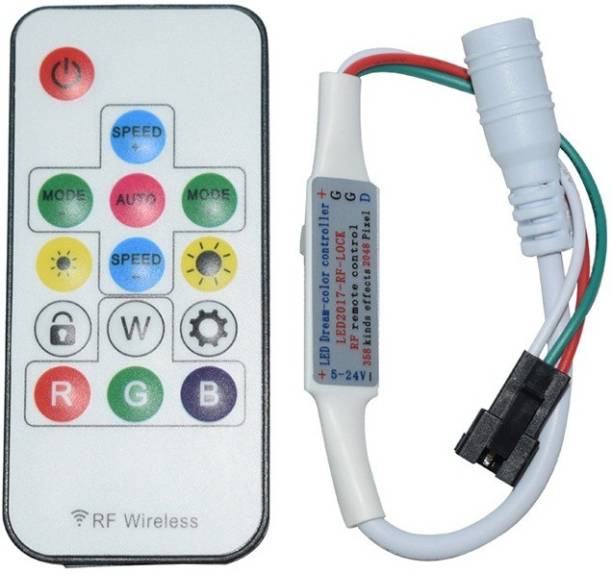 Divinext 14 Keys + Lock + 300 Color Changes RF Wireless Remote LED Driver LED Strip Light 8 A Step Dimmer