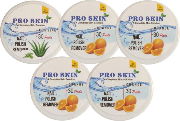 PRO SKIN Nail Polish Remover 150 wipes Aloe Vera and Orange combo