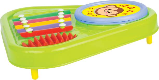 Prime Drum And Xylophone 3 in 1 Musical Band Toy for children with 5 Notes, Drum And Guiro