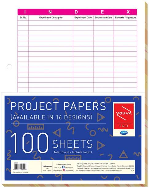 NAVNEET Youva Loose Sheets 22x28 cm Single Line Regular 64 gsm Project Paper