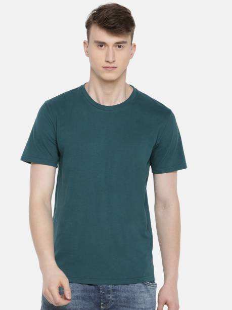 Celio Solid Men Round Neck Green T-Shirt