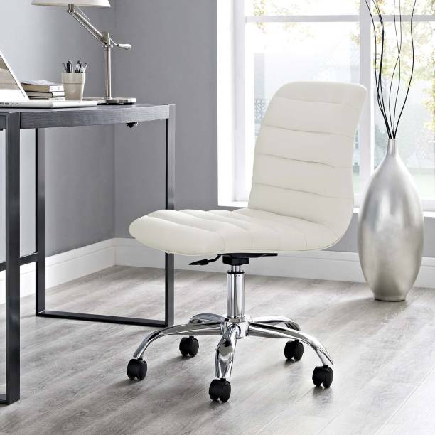 Finch Fox Height-Adjustable Stool Faux-Leather Chair for Salon/Spa/Bar/Medical/Kitchen/Office Executive Desk Computer Chair (White) Leatherette Office Executive Chair