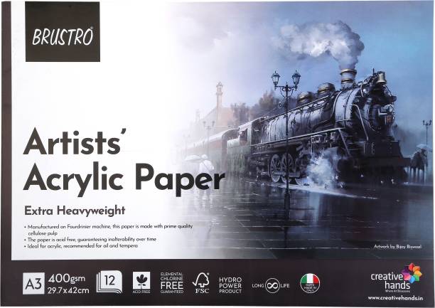 BRuSTRO acrylic paper pad glued pad A3 400 gsm Acrylic Paper