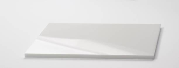 WHITE GLOSS PERSPEX RECTANGLES 26 x 14 cm 5mm thick set of 4