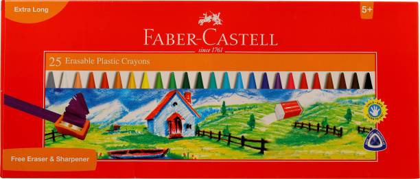 FABER-CASTELL 25 Erasable Plastic Crayons (110mm)